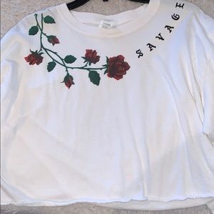 Cropped gildan long sleeve shirt